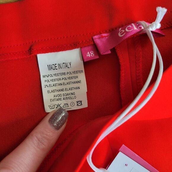 New ECLA Red Wide Leg Pants size 14 XL - Picture 6 of 9